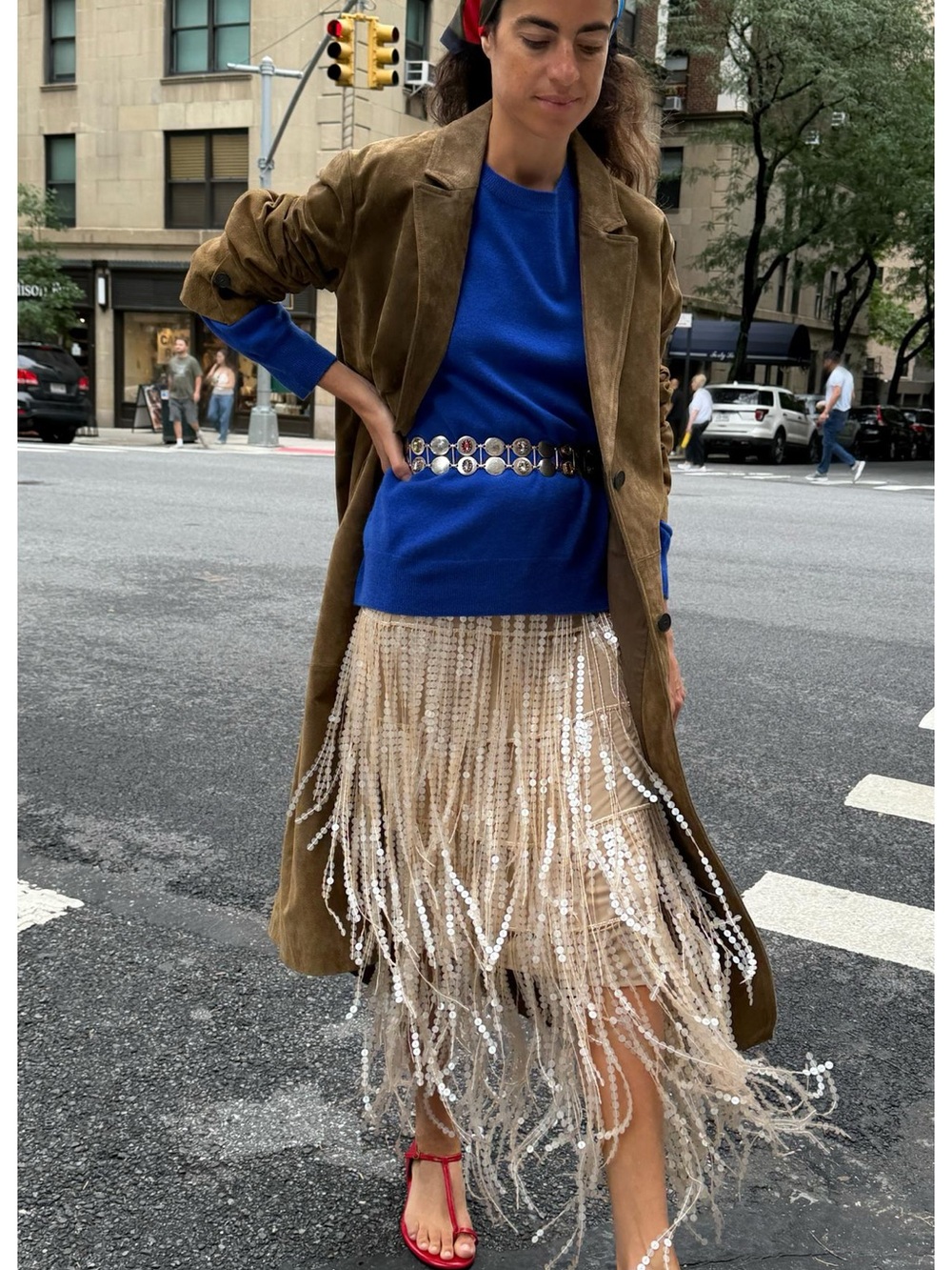 Zara SEQUIN FRINGE MIDI SKIRT - Picture 5 of 12